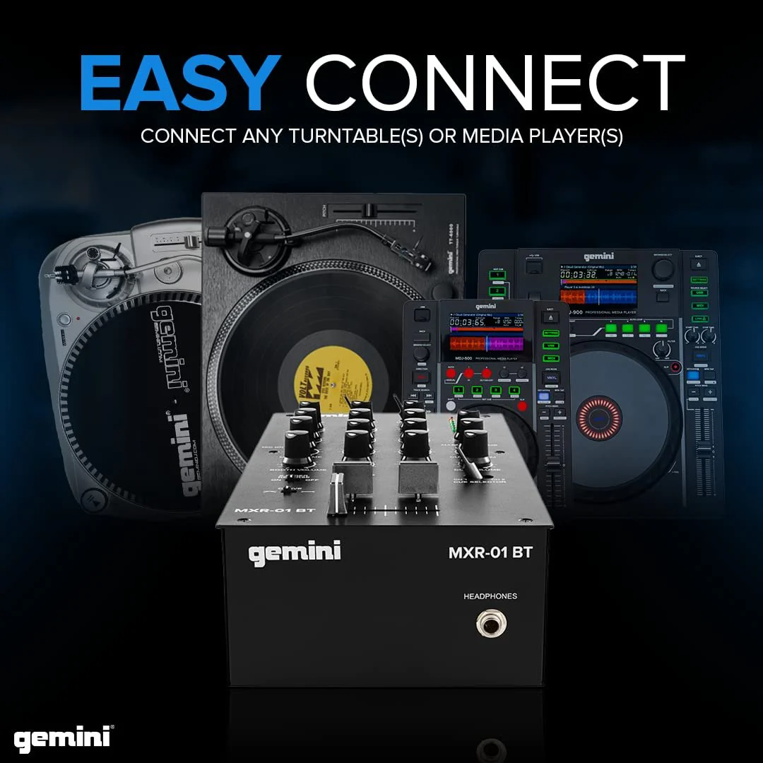 Gemini Sound MXR-01BT 2-channel DJ mixer with Bluetooth — 2-channel, Bluetooth input, all-metal chassis - Image 5