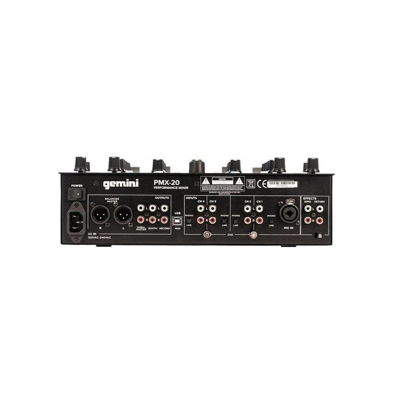 Gemini Sound PMX-20 4-channel DJ mixer and MIDI controller — 16 RGB pads, Innofader-ready crossfader, built-in 4-channel audio interface - Image 4