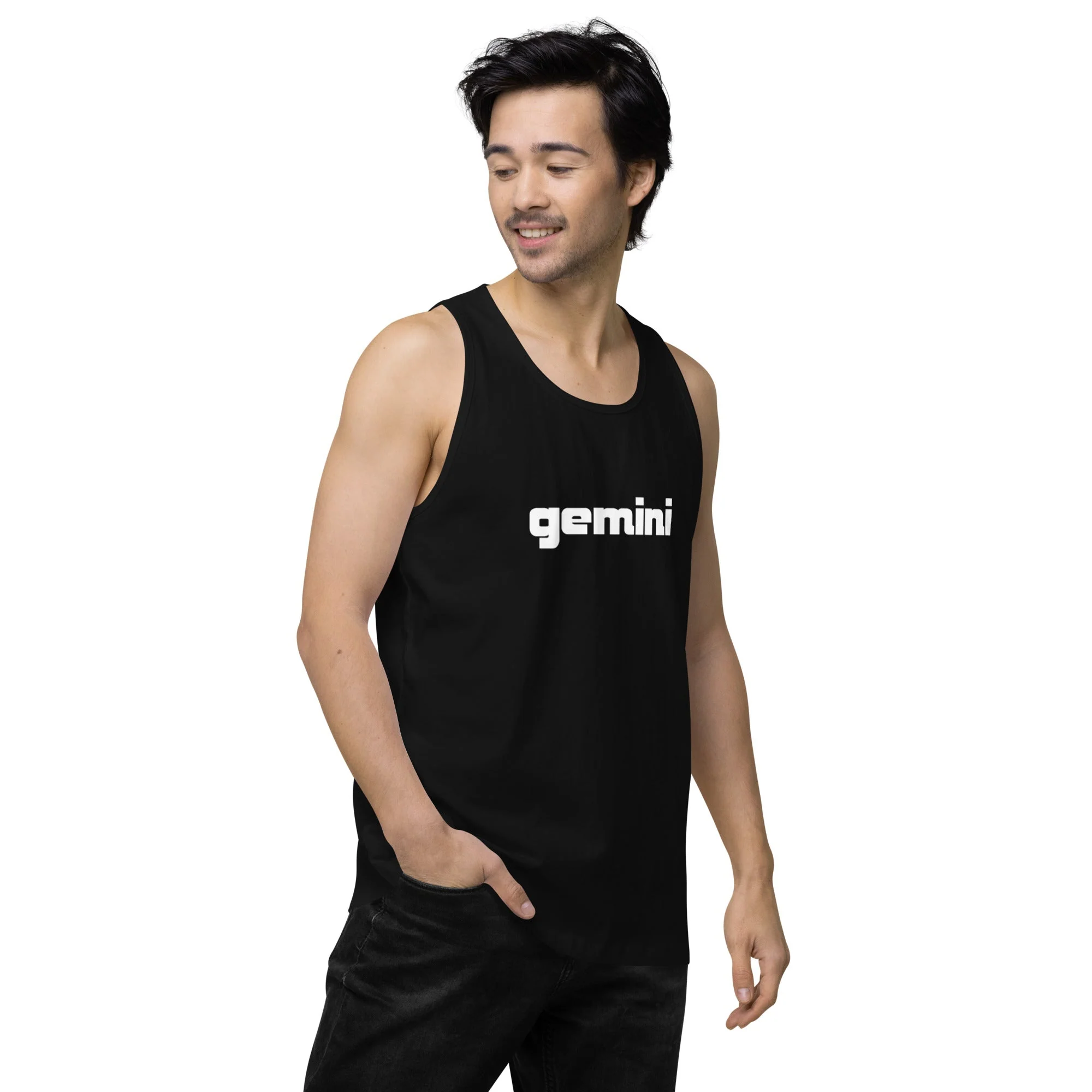 Gemini Sound Men's High-quality Cotton Tank Top - Soft Ring-Spun Sleeveless Shirt - Image 3
