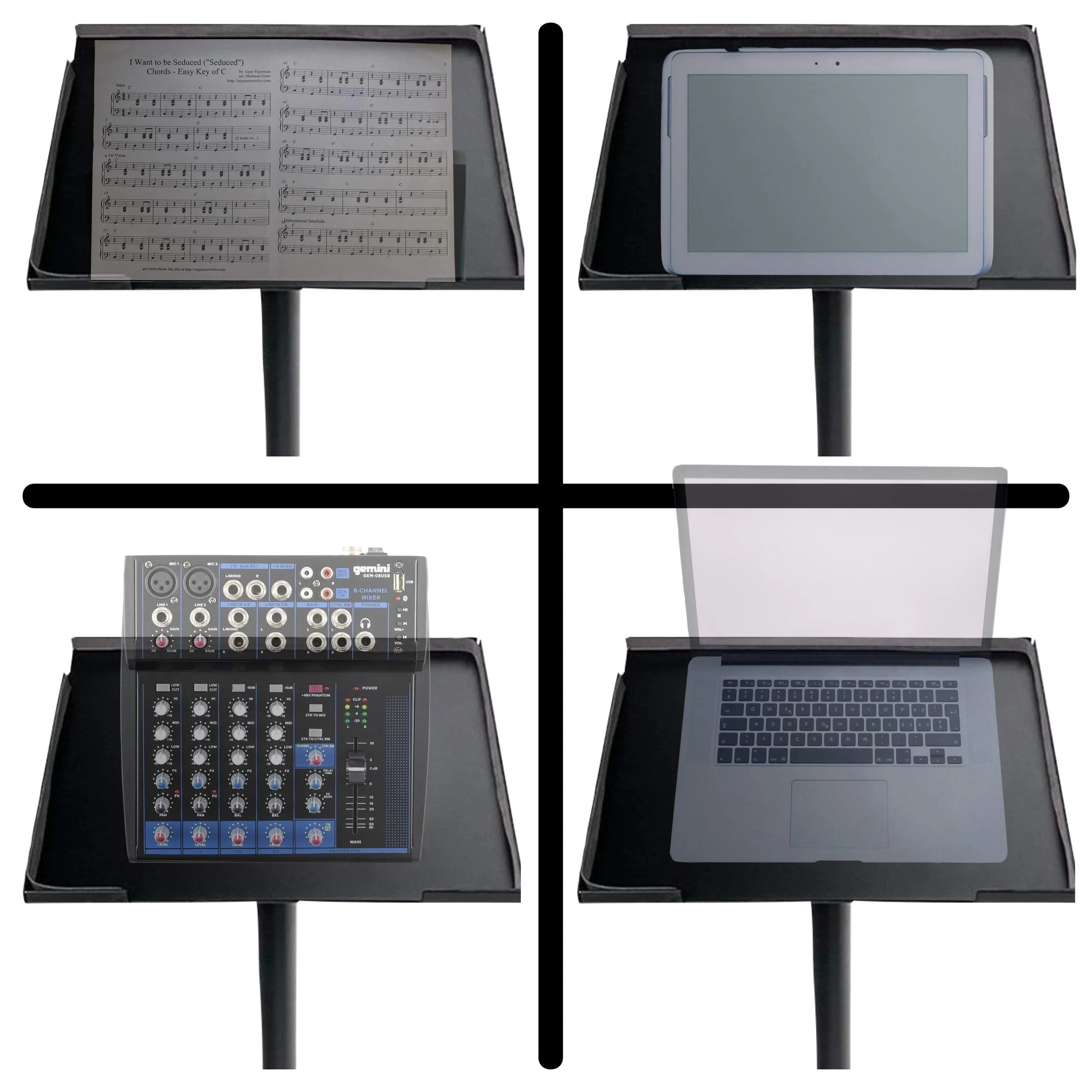 Gemini Sound PST-01 adjustable tripod device stand — 32"–65" height, steel construction, folds flat for transport - Image 3