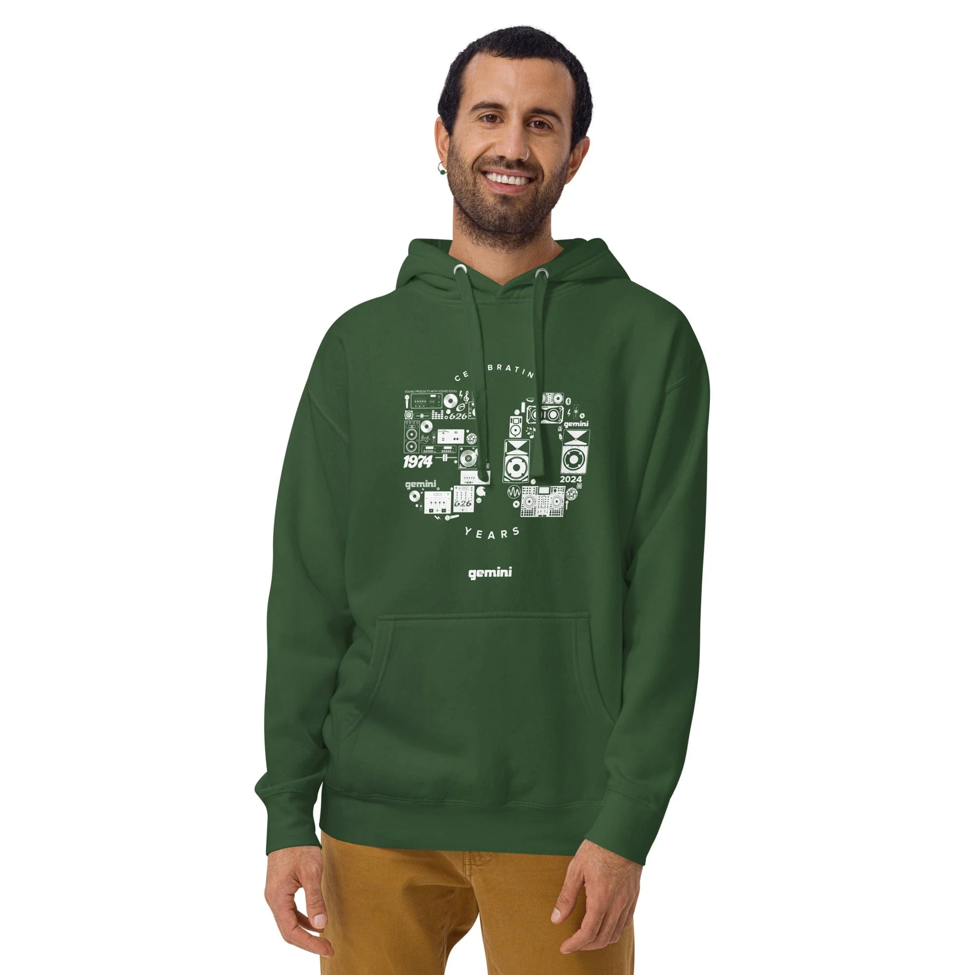 Gemini Sound Cotton Pullover Hoodie - Soft Streetwear with Pouch Pocket - Image 15