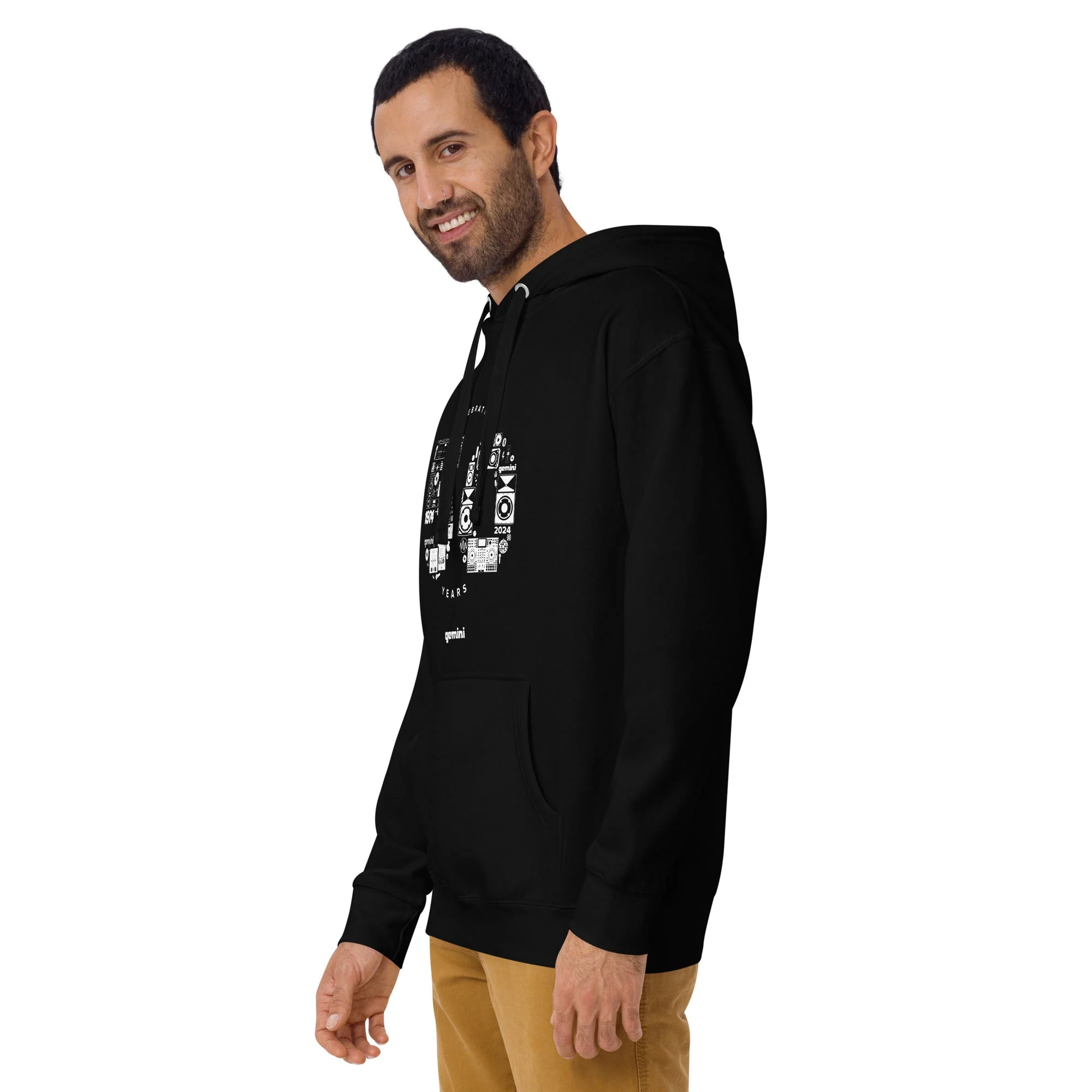 Gemini Sound Cotton Pullover Hoodie - Soft Streetwear with Pouch Pocket - Image 4