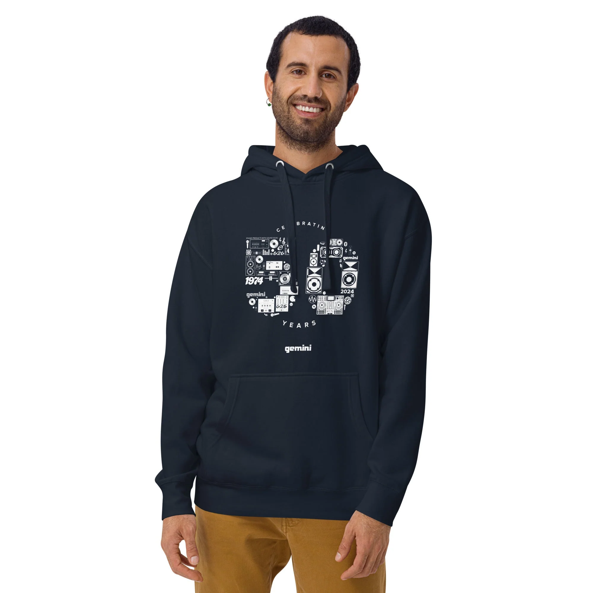 Gemini Sound Cotton Pullover Hoodie - Soft Streetwear with Pouch Pocket - Image 5