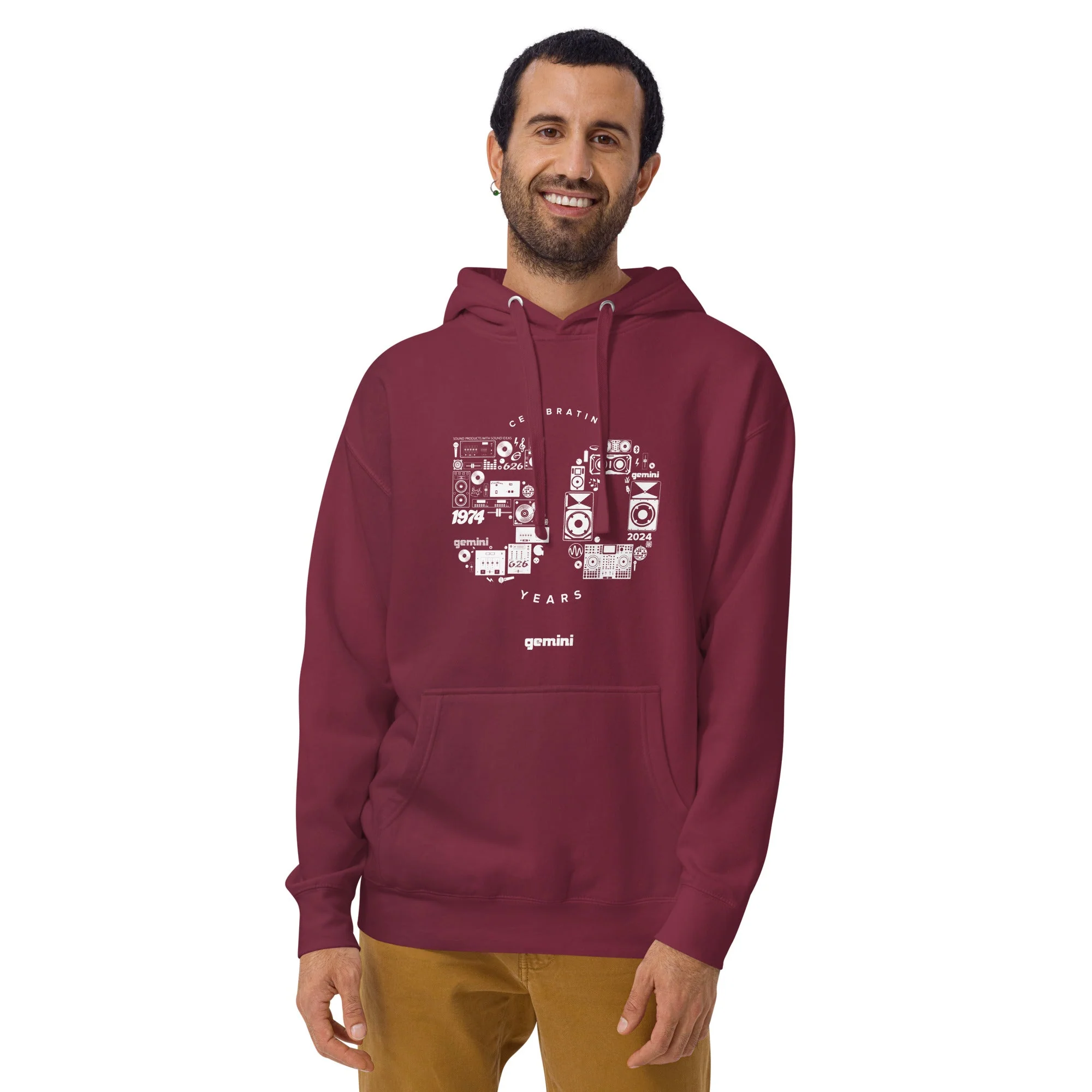 Gemini Sound Cotton Pullover Hoodie - Soft Streetwear with Pouch Pocket - Image 7
