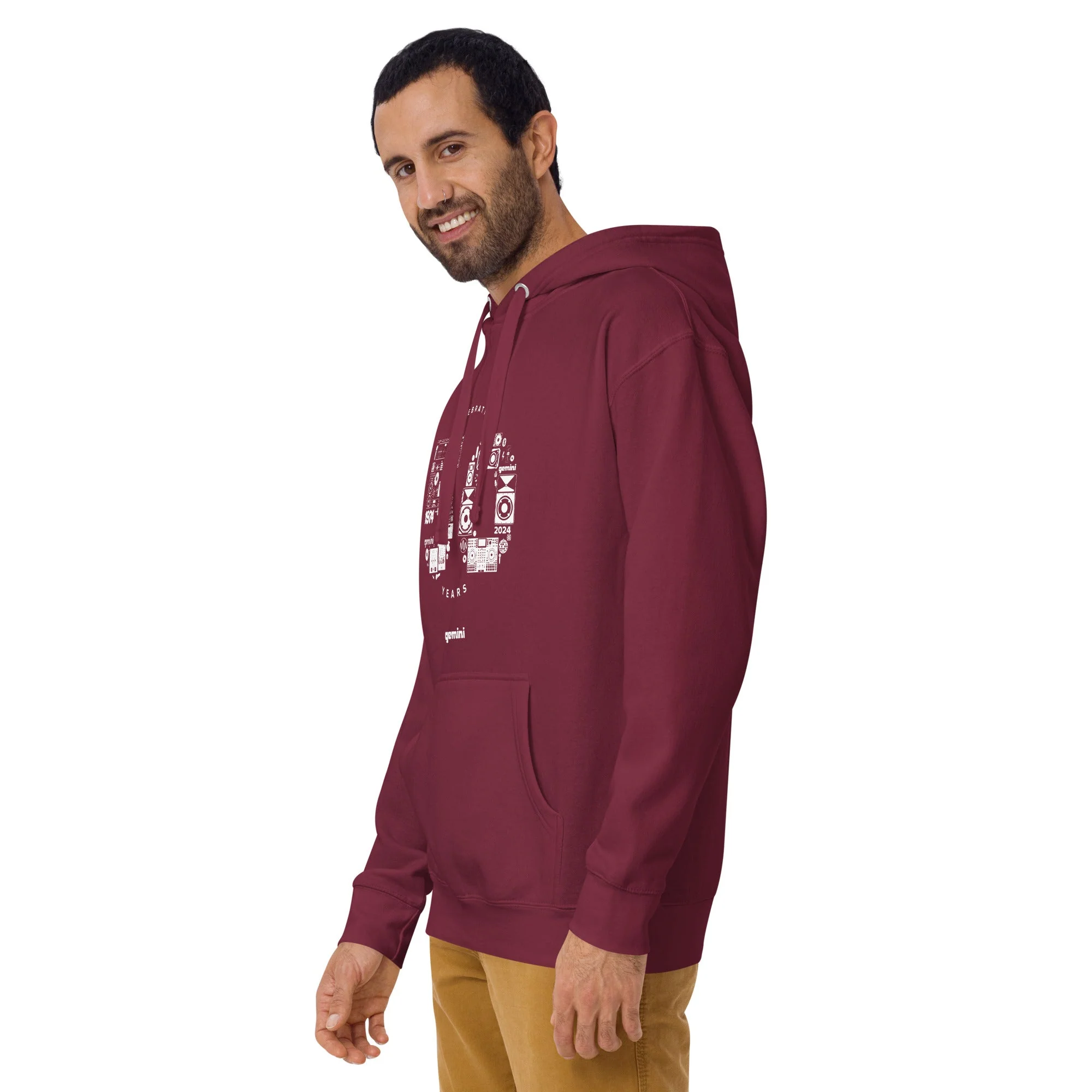 Gemini Sound Cotton Pullover Hoodie - Soft Streetwear with Pouch Pocket - Image 8