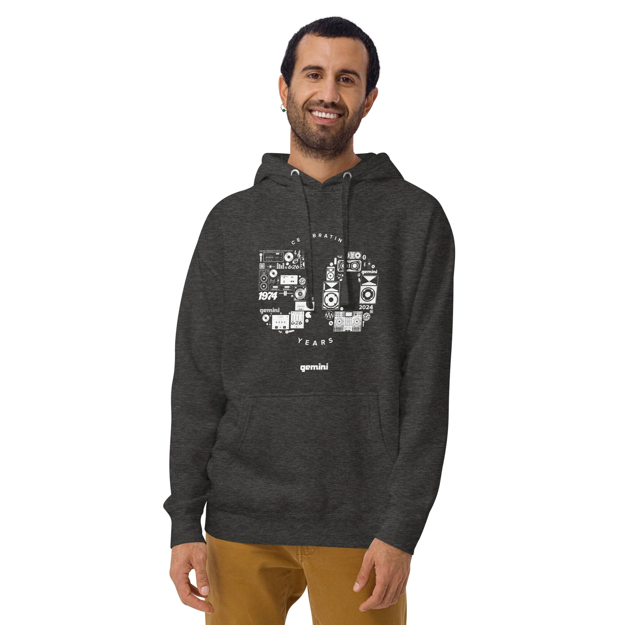 Gemini Sound Cotton Pullover Hoodie - Soft Streetwear with Pouch Pocket - Image 9