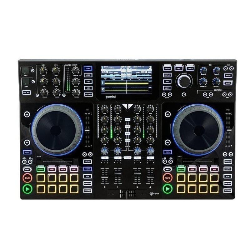 Gemini Sound SDJ-4000 standalone DJ console — 4-channel mixer, dual decks, 7" HD display - Image 2