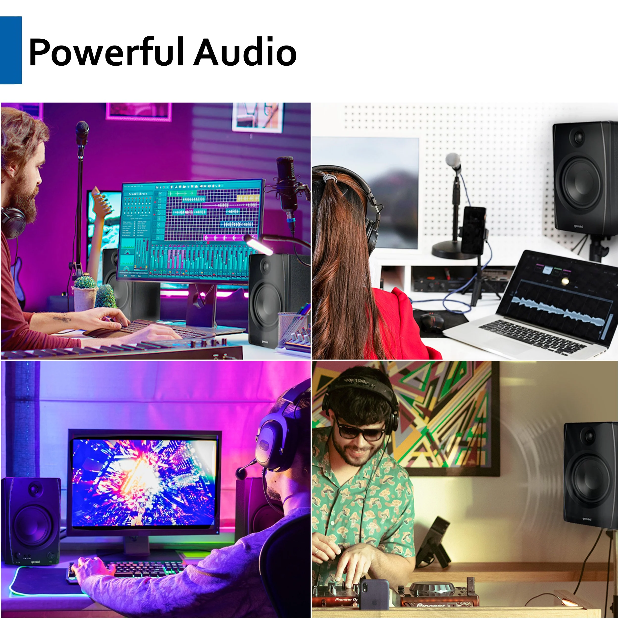 Gemini Sound SMX-5BT 5" bookshelf studio monitors with Bluetooth — 100W peak, 5" woofers, Bluetooth 5.0 - Image 4