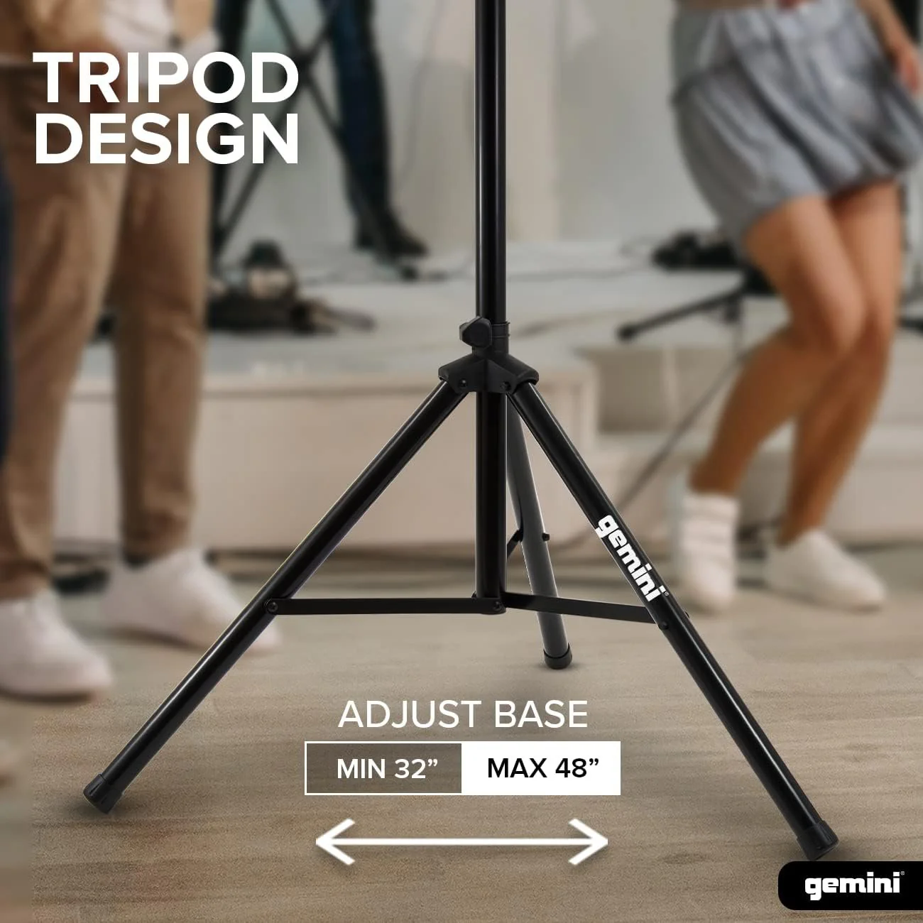 Gemini Sound ST-PACK tripod speaker stand pair with carry bag — 60 lbs capacity per stand, 43"–80" height, 38mm tubing - Image 4