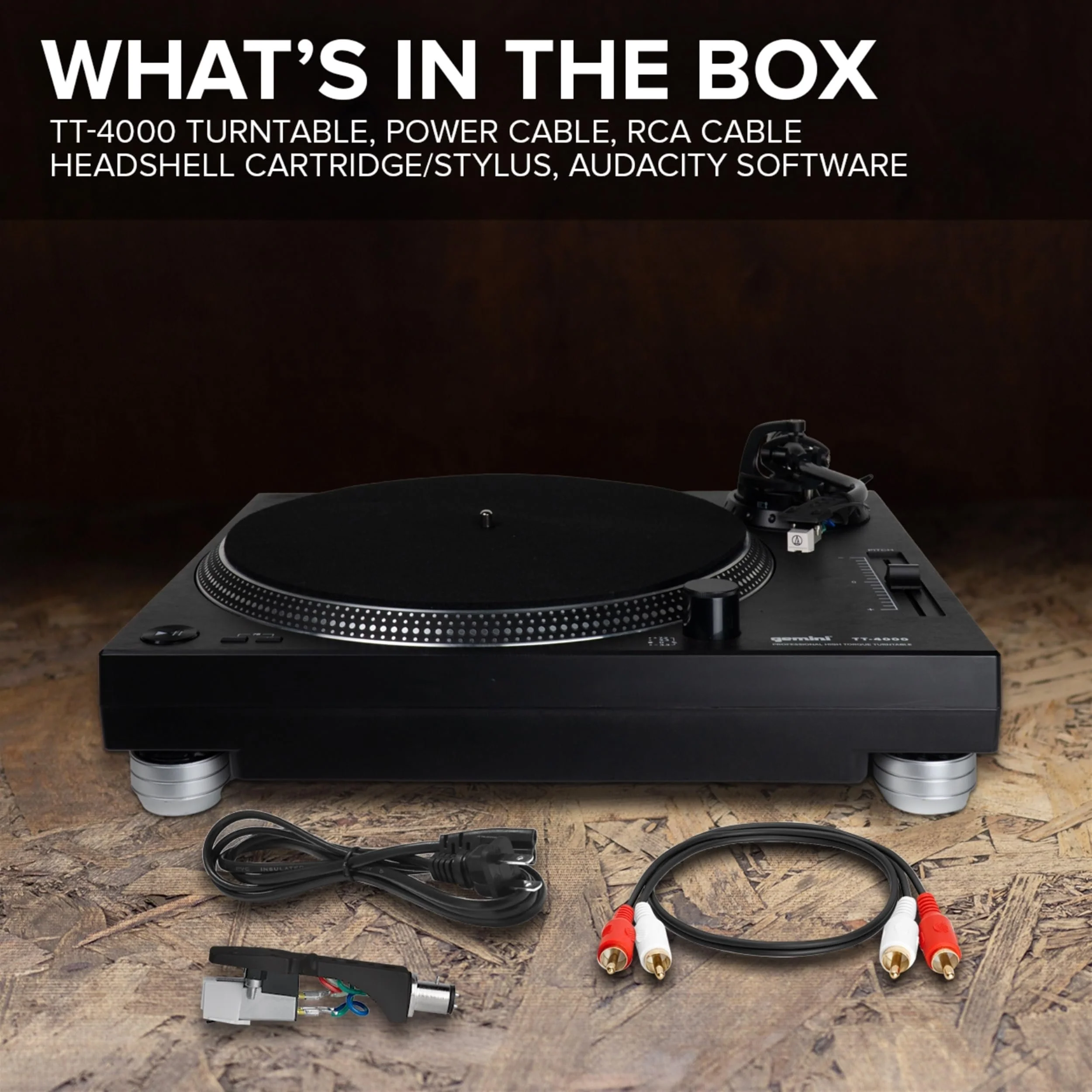 Gemini Sound TT-4000 high-torque direct-drive DJ turntable with USB — 33/45/78 RPM, ±10% pitch, die-cast aluminum platter - Image 7