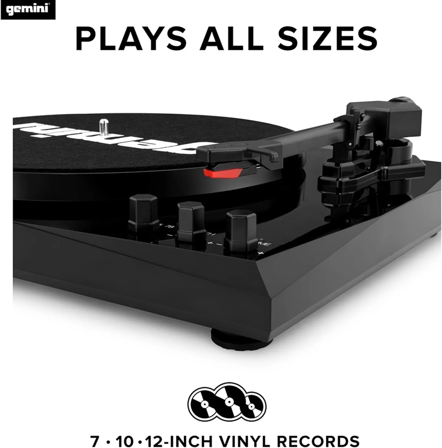 Gemini Sound TT-900 stereo turntable system with Bluetooth and speakers — 3-speed belt drive, 2x 50W stereo speakers, Bluetooth 5.0 - Image 8