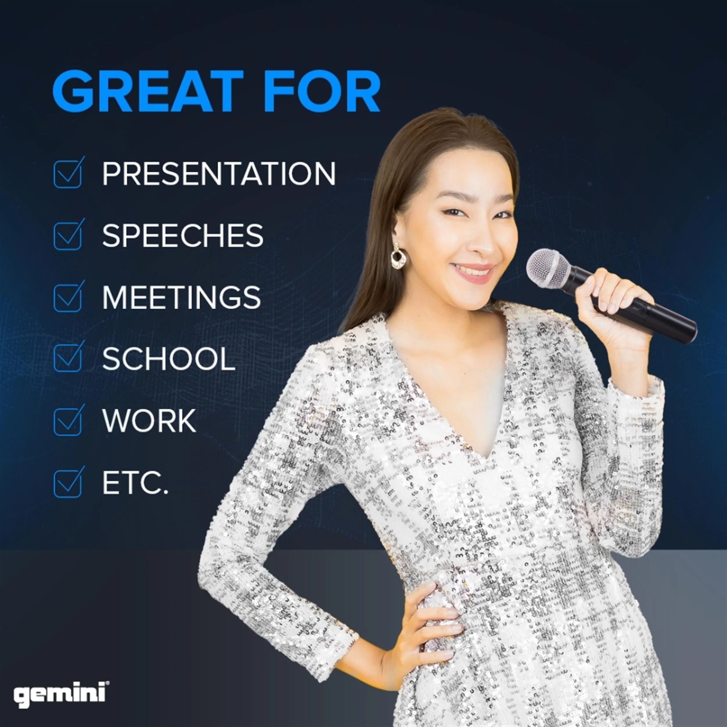 Gemini Sound UHF-02M dual-channel wireless microphone system — 2 handheld mics, 150-ft range, dual volume controls - Image 6