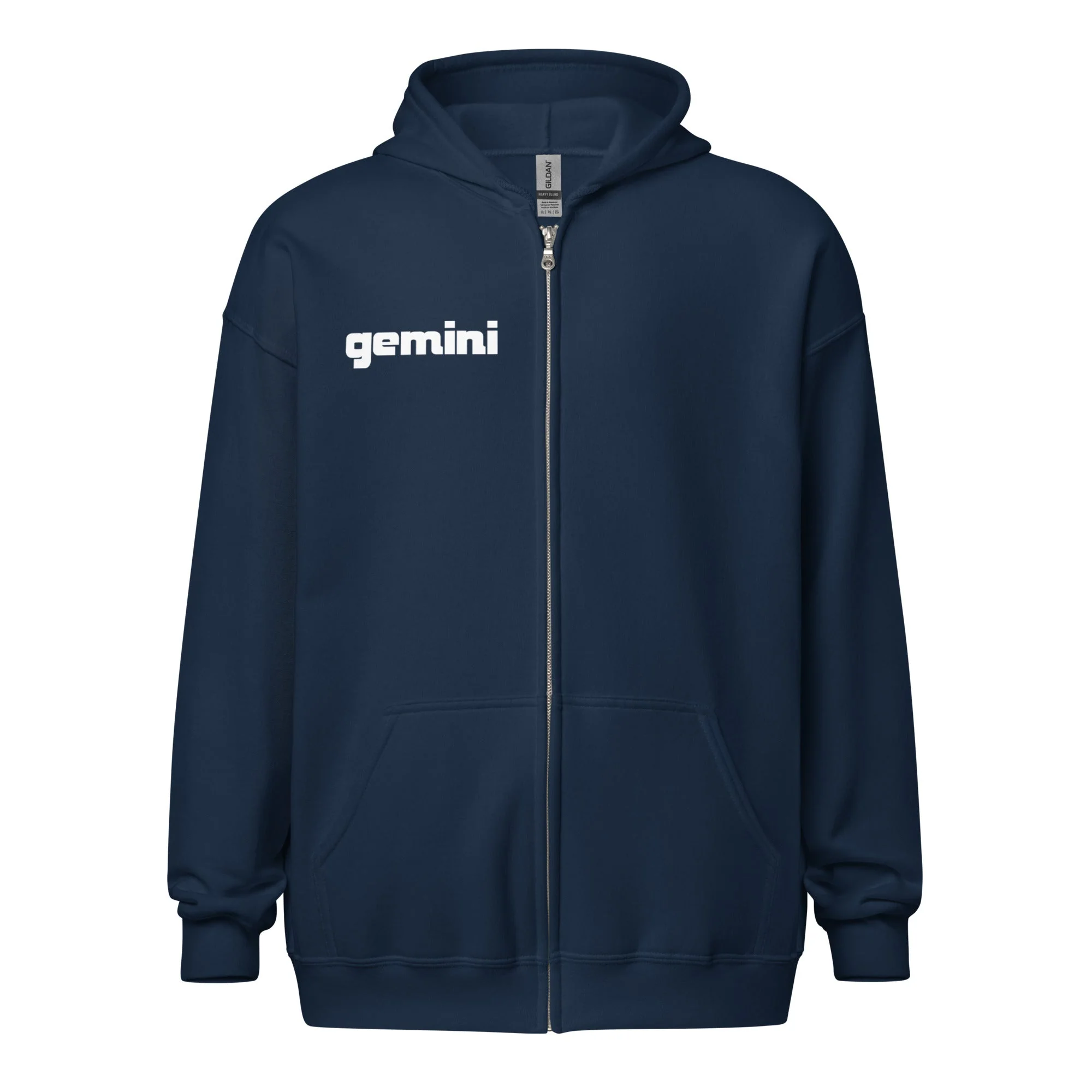 Gemini Sound Heavy Blend Zip Hoodie - 50/50 Cotton Polyester Metal Zipper - Image 3