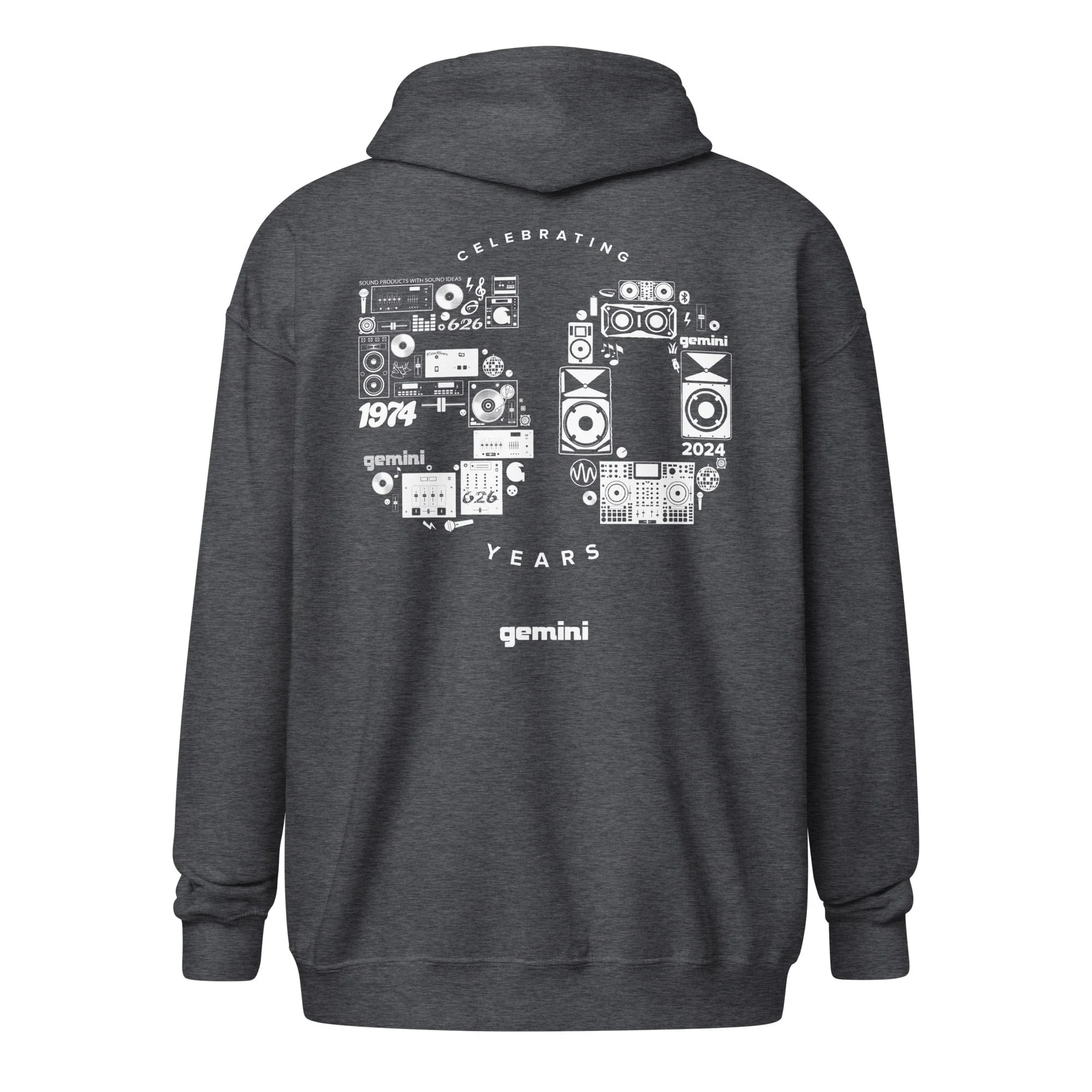 Gemini Sound Heavy Blend Zip Hoodie - 50/50 Cotton Polyester Metal Zipper - Image 6