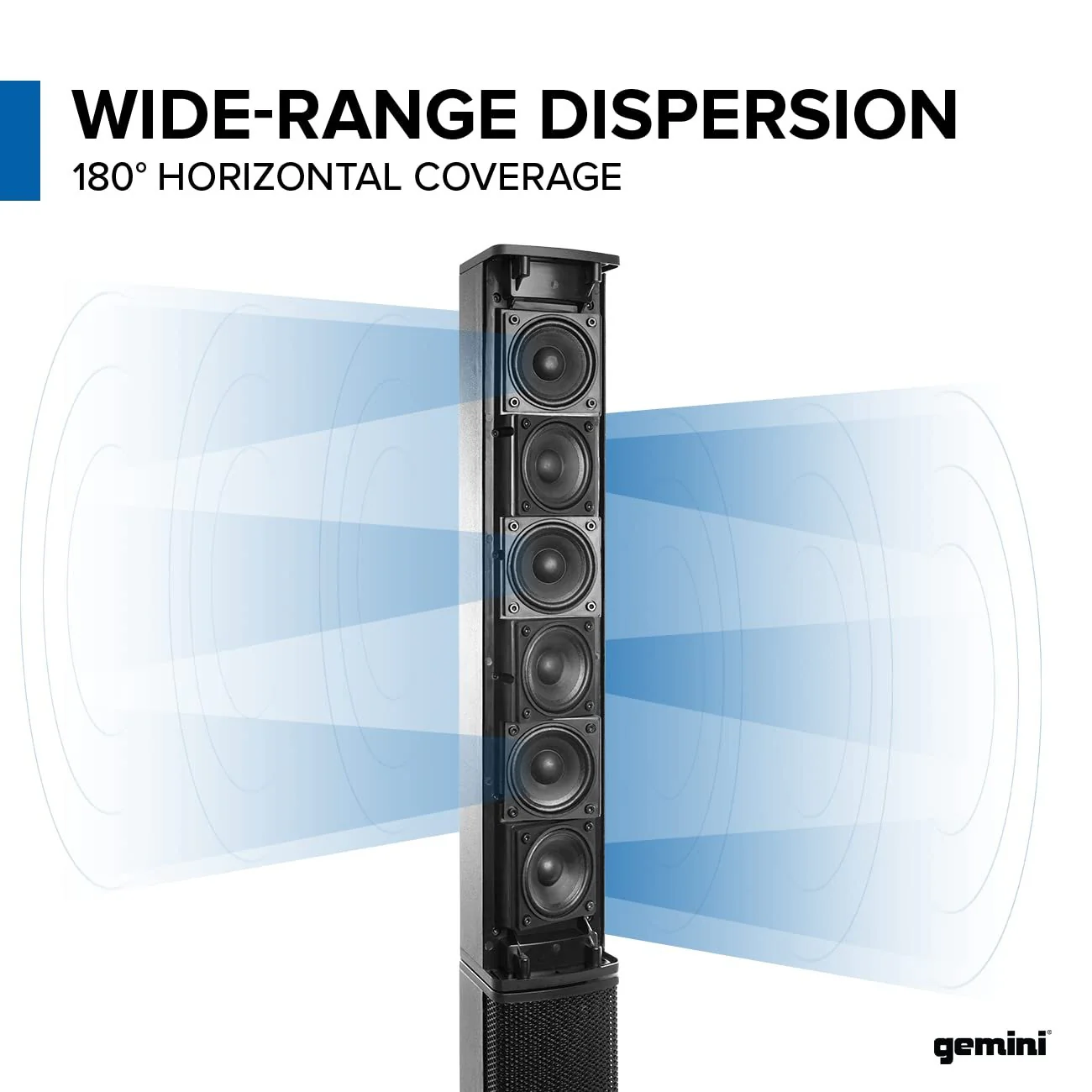 Gemini Sound WRX-843 modular column array PA system — 3000W peak, 8" subwoofer, 78" tower - Image 4