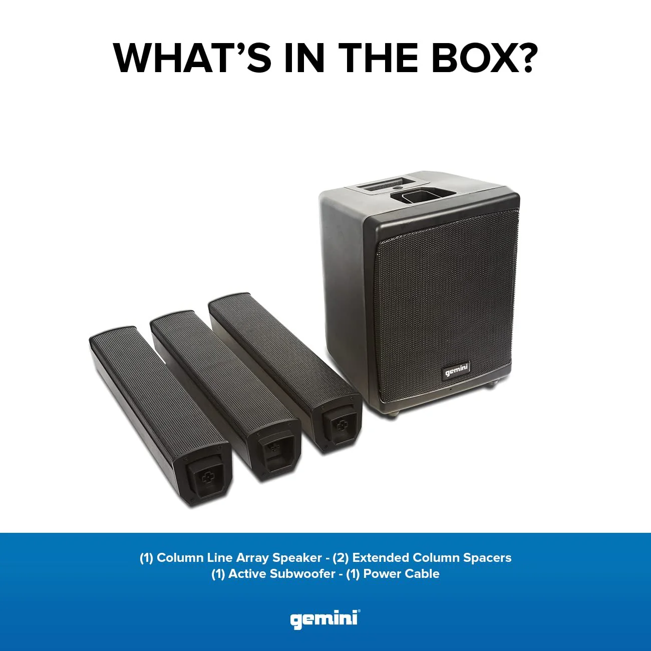 Gemini Sound WRX-843 modular column array PA system — 3000W peak, 8" subwoofer, 78" tower - Image 6