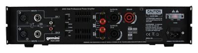 Gemini Sound XGA-2000 professional power amplifier — 2x 125W RMS at 4Ω, 2U rackmount, XLR/TRS/RCA inputs - Image 3