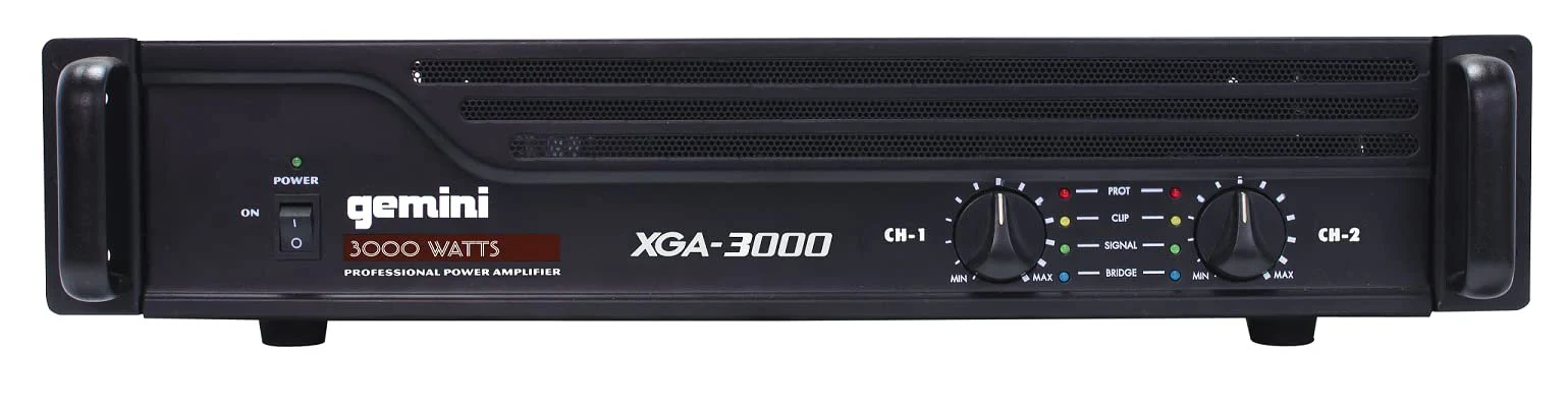 Gemini Sound XGA-3000 2-channel professional power amplifier — 2x 200W RMS at 4Ω, 400W RMS bridged, 2U rack - Image 3