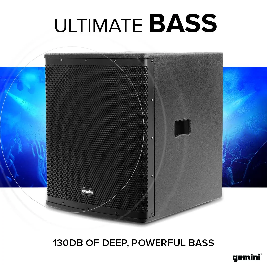 Gemini Sound ZRX-S18P powered 18" front-firing subwoofer — 3400W peak, 850W RMS, 125 dB max SPL - Image 3