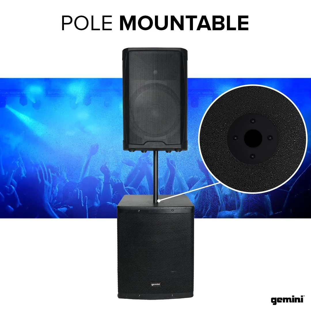 Gemini Sound ZRX-S18P powered 18" front-firing subwoofer — 3400W peak, 850W RMS, 125 dB max SPL - Image 4